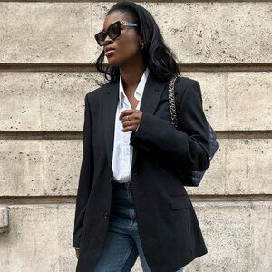 Unisex Fine Wool Suiting Blazer men’s sz 42R - Black